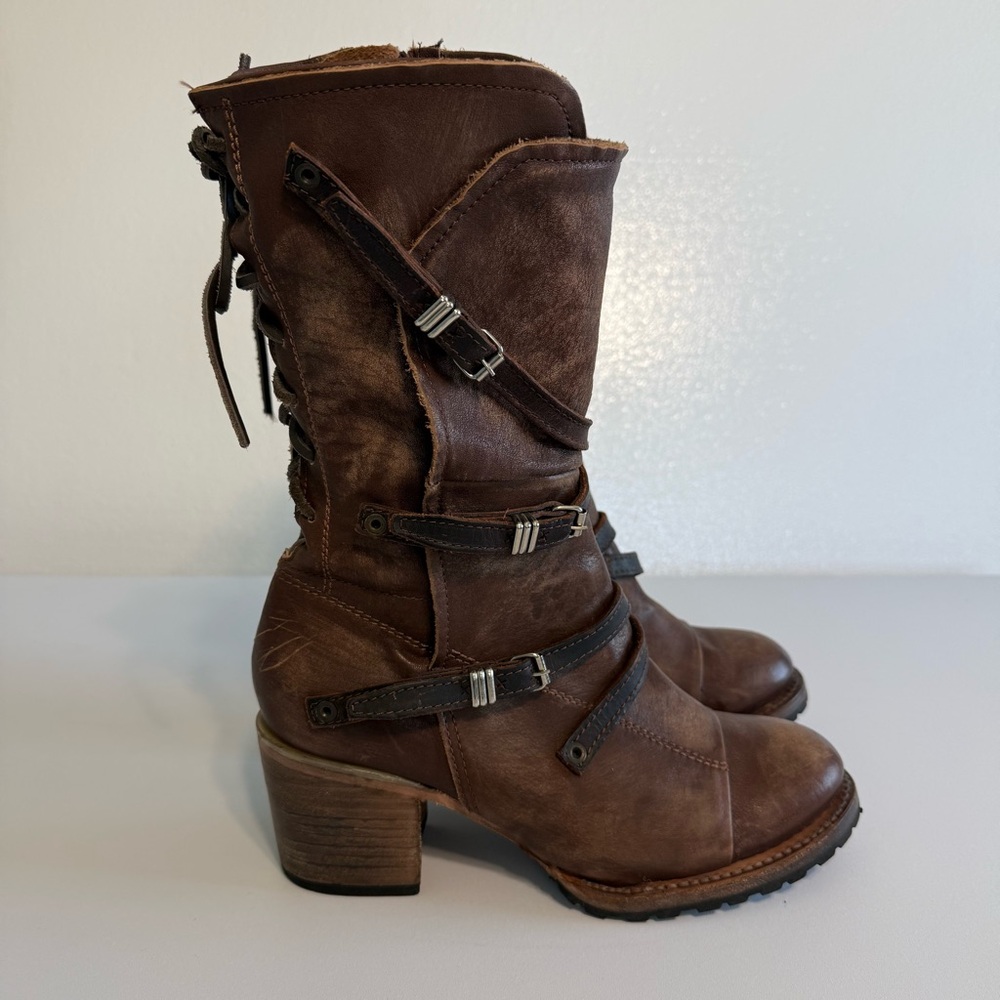Freebird by Steven Cora Heeled Boots Women Size 10 Zip Up Leather Brown Western - Picture 3 of 16
